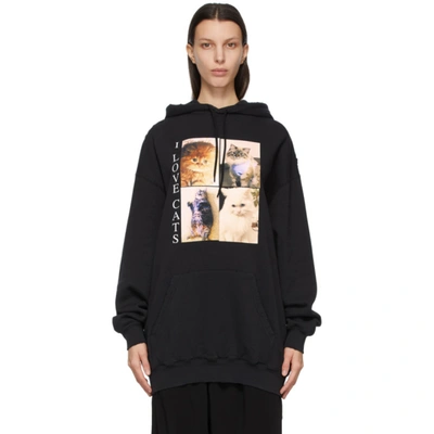 Balenciaga Black I Love Pets Medium Fit 'i Love Cats' Hoodie