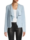 Bagatelle Women's Drape Open-front Jacket In Cloud Blue