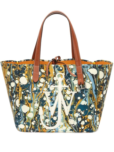 Jw Anderson Paint Effect Belt Tote Bag In Blue