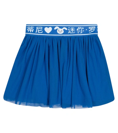 Mini Rodini Kids' Little Girl's & Girl's Rabbit Tulle Skirt In Blue