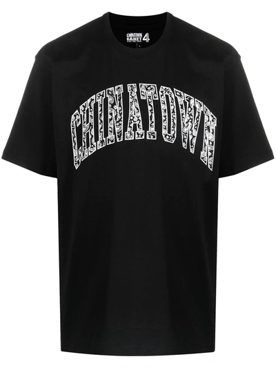 Chinatown Market Black T-shirt With Contrasting Logo Lettering
