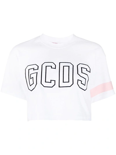 Gcds Women's Cc94w02061101 White Other Materials T-shirt - Atterley
