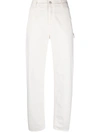 Carhartt Resr Logo-patch Trousers In White