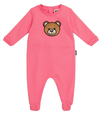Moschino Babies' Pink Stretch-cotton Pajamas In Rosa