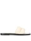 Proenza Schouler Puffy Quilted Leather Slides In White