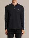 Allsaints Reform Cotton-piqué Polo Shirt In Black
