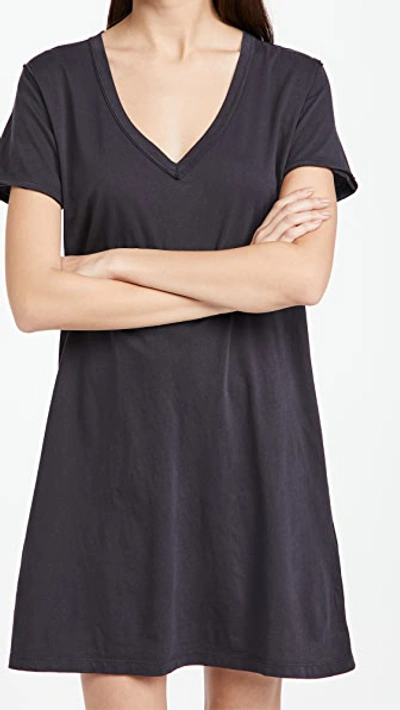 Z Supply Cotton T-shirt Dress In Washed Black