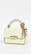 The Marc Jacobs The J Link Twist Leather Top Handle Bag In Shadow Lime