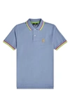 Psycho Bunny Kilburn Neon Tipped Polo Shirt In Lapis Blue