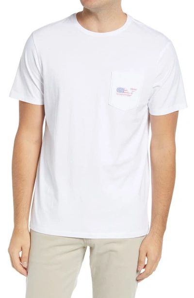 Vineyard Vines Whale Pocket T-shirt In White Cap
