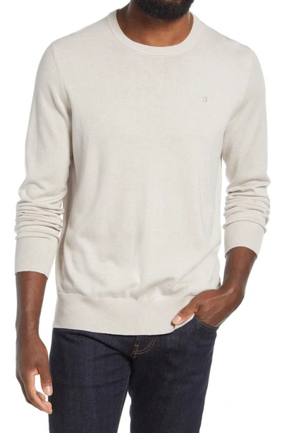 Tommy John Second Skin Cotton Blend Crewneck Sweater In Silver Gray