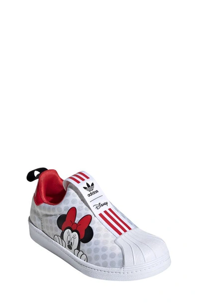 Adidas Originals Superstar X Disney Kids' Minnie Mouse Sneaker In Footwear White/ Scarlet