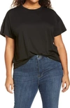 Madewell Sorrel Whisper Ringer T-shirt In True Black