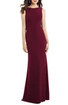 Dessy Collection Crepe Trumpet Gown In Cabernet