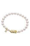 Mikimoto Essential Elements Pearl Bracelet In Pearl/ Yellow Gold