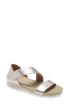 Pedro Garcia Jedda Strappy Wedge Sandal In Scirocco Lame