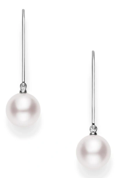 Mikimoto Classic Akoya Pearl Drop Earrings In White Gold/ Pearl