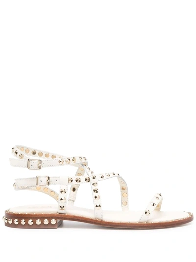 Ash Sandals W/studs And Double Strap In White