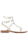 Ash Play Buckle-trio Stud Gladiator Sandals In White