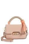 The Marc Jacobs The J Link Twist Leather Top Handle Bag In Apricot Beige