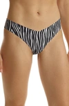 Commando Print Microfiber Thong In Graphic Zebra