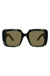 Dior 55mm Square Sunglasses In Green Havana/ Green