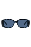 Dior 53mm Rectangular Sunglasses In Blue Havana/ Blue
