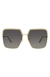 Dior Ever 60mm Polarized Square Sunglasses In Gold