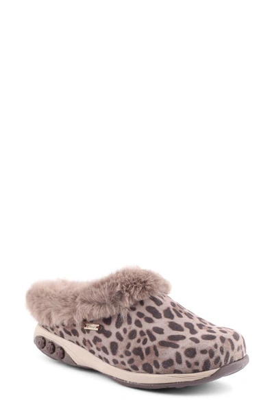 Therafit Scarlett Genuine Shearling Slipper In Leopard Print Leather