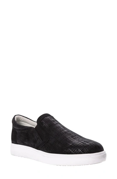 Propét Nyomi Slip-on Sneaker In Black Nubuck Leather