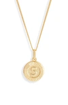 Bracha Initial Medallion Pendant Necklace In Gold