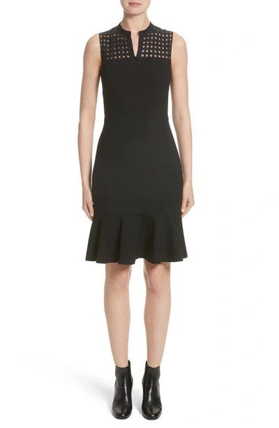 Akris Punto Lace Yoke Jersey Dress In Black