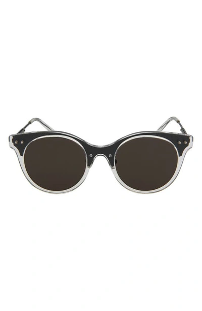 Bottega Veneta Bv0143s-30001687001 Round/oval Sunglasses In Grey