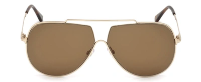 Tom Ford 0586 Chase Aviator Sunglasses In Brown