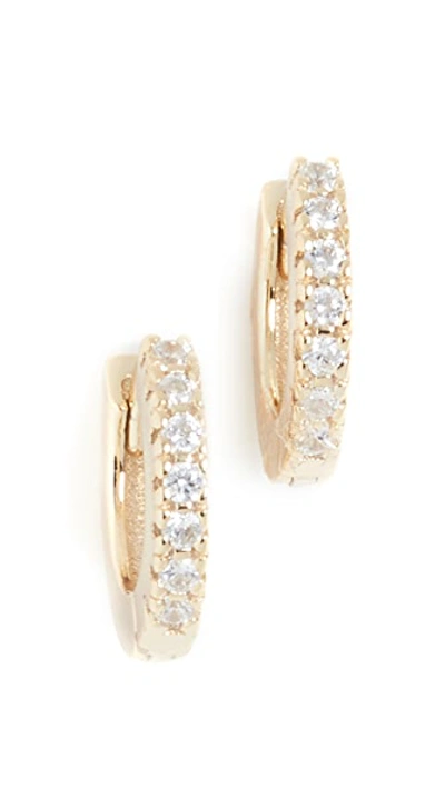 Adinas Jewels Adina's Jewels Cz Mini Huggie Earring In Gold