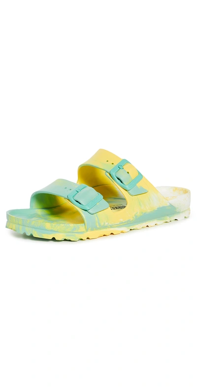 Birkenstock Women's Arizona Essentials Eva Sandals From Finish Line In Green/yellow