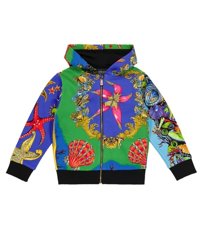 Versace Kids' Boy's Tresor De La Mer Hooded Zip-up Jacket In Multicoloured