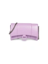 Balenciaga Hourglass Leather Crossbody Bag With B Logo In Violet