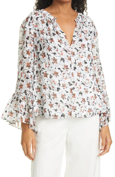 Tanya Taylor Women's Harper Floral Bell-sleeve Top In Neutral