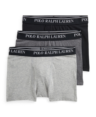 Polo Ralph Lauren Kids' Little Boys Stretch Boxer Briefs, 3-piece Set In Andover/charcoal/black