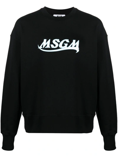 Msgm Black New Logo Sweatshirt