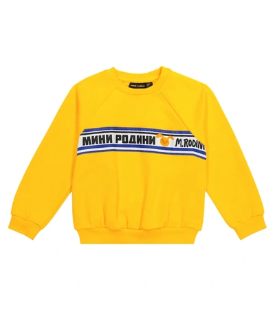 Mini Rodini Kids' Moscow Contrast-panel Sweatshirt In Yellow