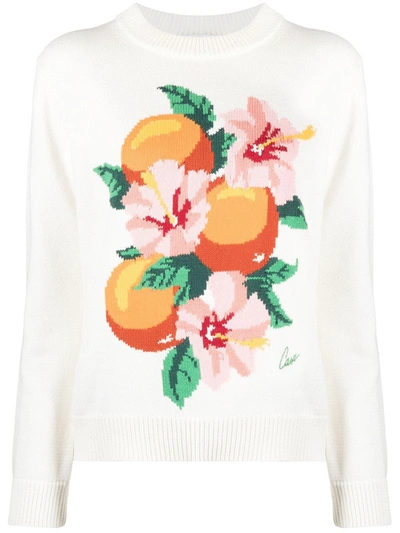 Casablanca White La Fleur D'oranger Sweater In Neutrals