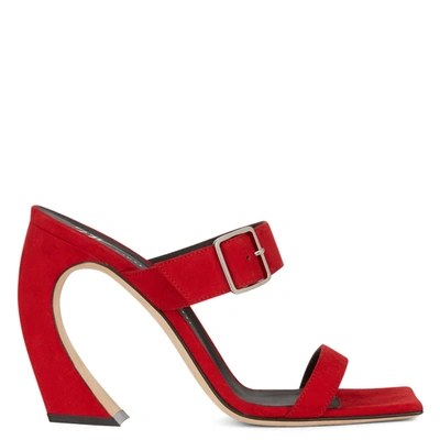 Giuseppe Zanotti Musa Suede Sandals In Red