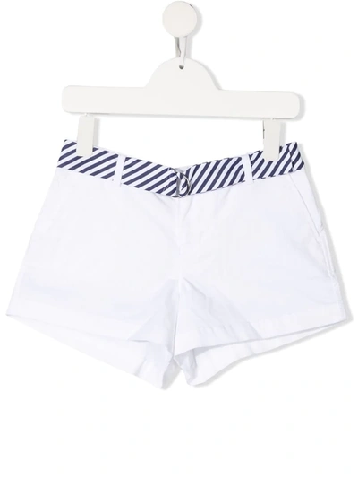 Ralph Lauren Kids' Striped Belt Shorts In White