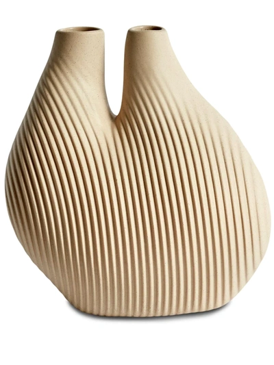 Hay Chamber Engraved Vase (22cm) In Neutrals