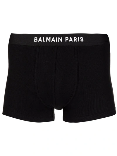 Balmain Men's Logo-band Boxer Briefs In Black