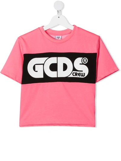Gcds Teen Logo Print T-shirt In Pink