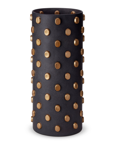 L'objet Teo Black & Gold Vase - X-large In Black/gold