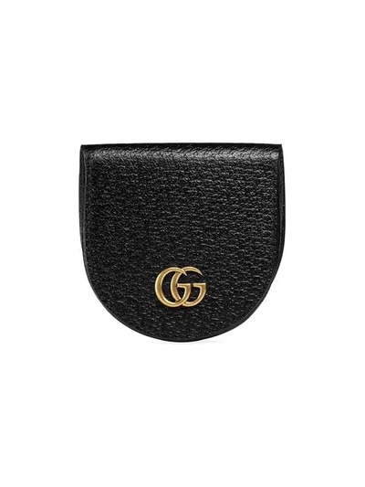 Gucci Gg Marmont Grained-leather Coin Purse In Black